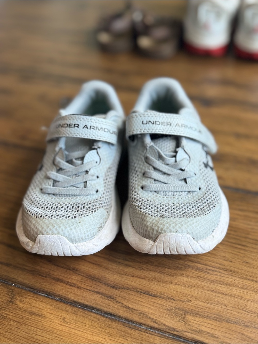 Under Armour Kids' Light Grey Mesh Athletic Sneakers